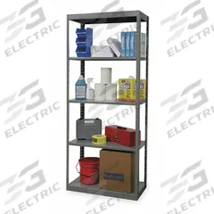 HALLOWELL Metal Shelving: Standalone, Heavy-Duty, 48 in x 12 in, 84 in Overall Ht, 5 Shelves (MPN DT5710-12HG). Key specifications — Frame Material: Steel; Shelving Material: Steel; Assembled: Unassembled; Color: Gray; Brand: HALLOWELL.