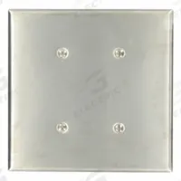 LEVITON Wall Plate: Blank, 2 Gang, Std Size (MPN 84134-40). Key specifications — Brand: LEVITON; Material: Stainless Steel.