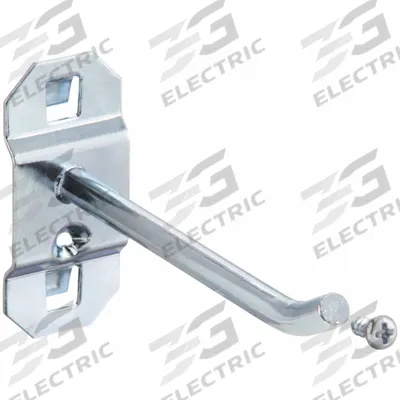 APPROVED VENDOR Single Rod Pegboard Hook: 3 1/2 in x 1 in, Screw-In, Surface - Hooks for Square-Hole Pegboard