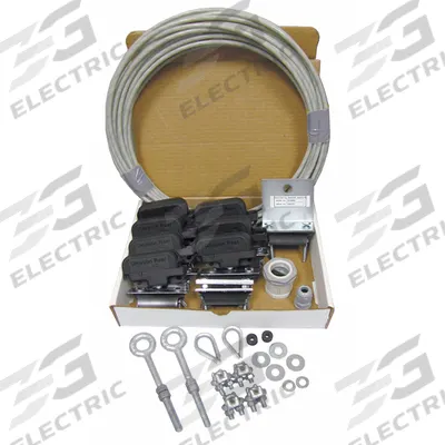 GLEASON Festoon System Kit: Wire Rope, 40 ft – 67 ft, 82 ft Min Cable/Hose Required - Wire Rope Festoon Kits