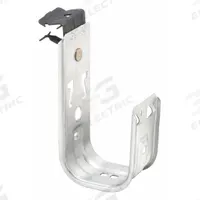 COOPER B-LINE J-Hook: Hammer-On with Locking Latch, 2 in Max. Bundle Dia., 30 lb Max. Load Capacity (MPN BCH32-E-5-8). Key specifications — Material: Galvanized Steel; Mounting: Front Mount; Includes Locking Latch: Yes; Color: Silver; Brand: COOPER B-LINE; Mounting Location: Beam; Mounting & Attachment (subhead): Hammer-On with Locking Latch.