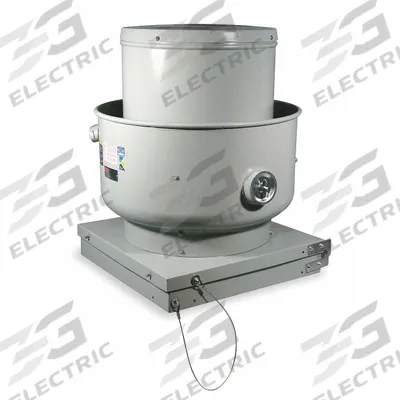 Dayton Centrifugal Upblast Roof Exhaust Fan: Belt Drive, Less Drive Pack, 14 3/4 in Wheel - Kitchen Air Belt-Drive Fans without Drive