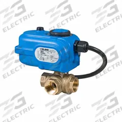 BONOMI Electrically Actuated Three-Way Ball Valve: 1/4 in, Brass, 100 to 240V AC, FNPT x FNPT x FNPT (MPN 8E865LF-003-1/4). Key specifications — Included Mounting: ISO 5211 Actuator Mounting Pad; Brand: BONOMI; Actuator Features: Manual Override.