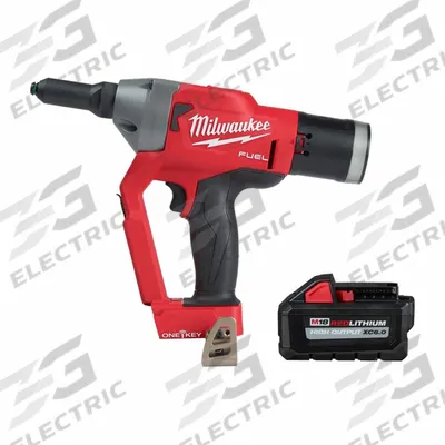 MILWAUKEE Rivet Tool Kit: 1 Battery, No Charger, Rivet Tool Kit, 1 3/16 in Stroke Lg - Milwaukee Cordless Riveting Tools