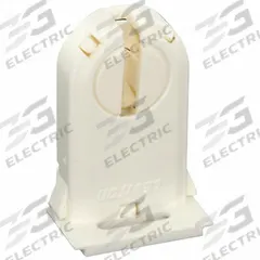 LEVITON Lampholder: Lamp Holder, Medium Bi-Pin (G13), Tall Profile Style, 1 3/4 in Overall Lg, White (MPN 23660-OSL). Key specifications — attr234509: Medium Bi-Pin (G13); attr234515: 600V AC; attr327041: Lamp Holder; attr239872: LEVITON; attr234516: White; attr234535: Tall Profile Style.