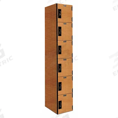 HALLOWELL Box Locker: 12 in x 18 in x 72 in, 6 Tiers, 1 Units Wide, Solid, Padlock Hasp - Low-Maintenance Solid Plastic Box Lockers