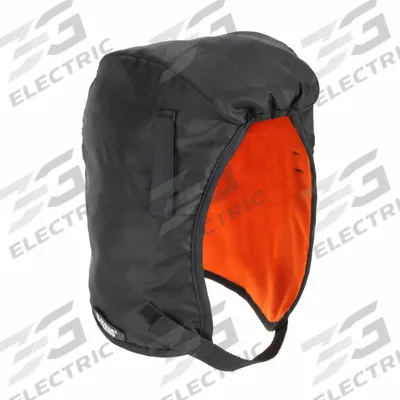 N-FERNO BY ERGODYNE Hard Hat Liner: Polyester, Ears/Head, Hook-and-Loop, Black - Hard Hat Liners