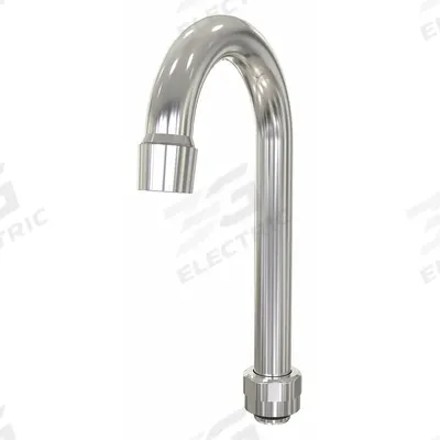 SANI-LAV Spout: Spout, Gooseneck, Swivel Spout, Brass, Chrome, 2 gpm Flow Rate, Aerated - Gooseneck Faucet Spouts