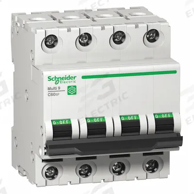 SCHNEIDER Supplementary Protector: 10 A Amps, 14kA at 240V AC, Screw Clamp - B-Curve, 4-Pole UL1077 DIN Rail-Mount Supplementary Protectors