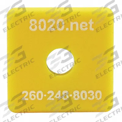 80/20 End Cap: 15 Series, Inch, 1 1/2 in x 13/64 in x 1 1/2 in, Yellow, ABS, Matte - End Caps