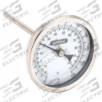 GENERAL Dial Thermometer: 0°F to 220°F /-18°C to 104°C, +/- 1.5% Accuracy, 36 in Stem Lg (MPN T300-36). Key specifications — Accuracy: +/- 1.5%; Thread Type: NPT; Housing Material: Stainless Steel; Brand: GENERAL; Temperature Units: Fahrenheit.