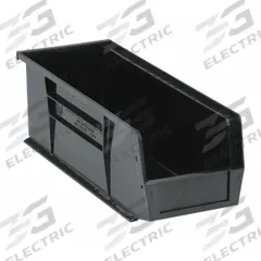 QUANTUM STORAGE SYSTEMS Hang and Stack Bin: 5 1/2 in x 14 3/4 in x 5 in, Black, 50 lb Load Capacity (MPN QUS234BR). Key specifications — Electrostatic Discharge: Not Electrostatic Discharge Conductive; Brand: QUANTUM STORAGE SYSTEMS; % Recycled Content: 100%.