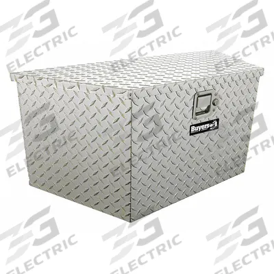 BUYERS PRODUCTS Trailer Tongue Box: Aluminum, Silver, 15 1/4 in Overall Dp - A-Frame Trailer Tongue Boxes