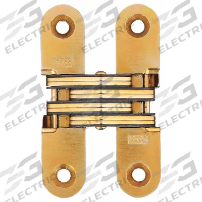 SOSS Concealed Hinge: Brass, 3 3/4 in Leaf Ht, 3/4 in Leaf Wd - Full Mortise-Mount Concealed Hinges