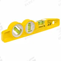 STABILA Torpedo Level: Level, Plumb & 45° Angle, Torpedo, 0, 10 in Overall Lg, Top & Side Read (MPN 25245). Key specifications — attr934734: 25245; attr934735: STABILA; attr939796: Acrylic; attr939781: Rare Earth; attr983962: Aluminum; attr939959: Top & Side Read; attr939953: V-Grooves.