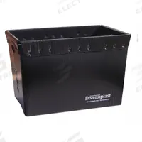 DIVERSI-PLAST Nesting Tote: 3 gal, 23 in x 15 in x 16 in, Black, Lid Not Included, Less than 10 gal (MPN 39833L). Key specifications — Nestable: Nesting Capable; Brand: DIVERSI-PLAST; Material: Plastic.