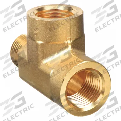 PARKER Metal Pipe Tee: Tee, 3/8 in x 3/8 in x 3/8 in, 2,700 psi, 2 15/64 in Lg - Threaded High-Pressure Pipe Fittings