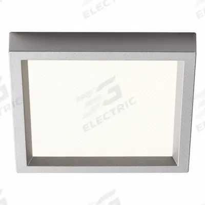 LIGHTOLIER Square Downlight: 4 in Dia, Silver, 5/8 in Ht, 650 lm, 2700K, 9.5 W - Low-Profile Square Surface-Mount Downlights