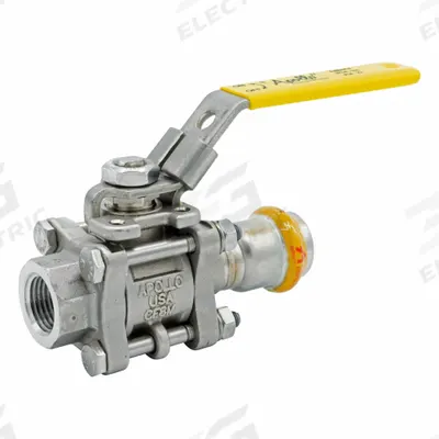 APOLLO Ball Valve: 1 1/2 in, Stainless Steel, Straight Valve Body, Press x NPT - Stainless Steel Ball Valves