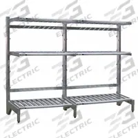 NEW AGE INDUSTRIAL Cantilever Rack: 72 in x 27 in x 72 in, 3 Shelves, 300 lb Shelf Capacity (MPN 99881). Key specifications — Material: Aluminum; Shelf Configuration: Standalone; Brand: NEW AGE INDUSTRIAL.