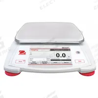 OHAUS Compact Bench Scale: 2,200 g Capacity, 0.1 g Readability, Carat/Custom/g/kg/lb/lb/oz/oz/pwt (MPN STX2201). Key specifications — Brand: OHAUS; Display Type: VGA Touchscreen.