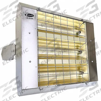 FOSTORIA Infrared Quartz Electric Heater: 4800 W Watt Output, 208V AC, 1/3 Phase - Indoor/Outdoor Suspended Infrared Radiant Electric Ceiling Heaters