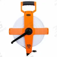 KESON Long Tape Measure: Manual, OTR-10M-300, Metric/SAE/Engineers Scale, 300 ft / 100 m, Plastic. Key specifications — attr939846: OTR-10M-300; attr939849: Fiberglass; attr939859: Nonmagnetic Double Hook; attr939850: Double-Sided; attr939855: 1/100 ft; attr944023: Hook End; attr940484: KESON; attr985224: Plastic.