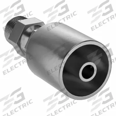 KURT Hydraulic Crimp Fitting: Carbon Steel, Straight, -8 For Hose Dash Size - Kurt Crimp Hydraulic Hose Fittings with NPT Connection