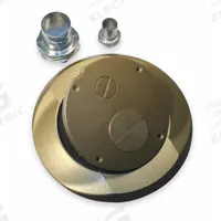 HUBBELL WIRING DEVICE-KELLEMS Floor Subplate: Round, Gold, Brass, Smooth, 8 in Dia. x 9/16 in H (MPN S1SPFFBRS). Key specifications — Brand: HUBBELL WIRING DEVICE-KELLEMS; Color: Gold; Cover Shape: Round; Finish: Smooth; Material: Brass.
