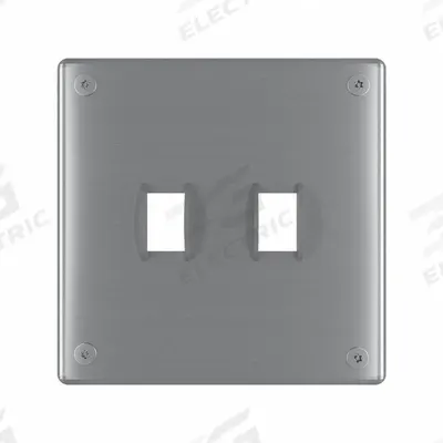 LEGRAND Wall Plate: Toggle, 2 Gang, Silver - Tamper-Resistant Wall Plates