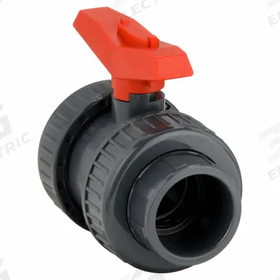GF PIPING SYSTEMS Manual Two-Way Ball Valve: 1 1/2 in, PVC, Straight, FNPT x FNPT, Two-Piece - PVC Ball Valves