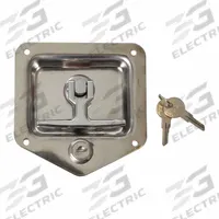 BUYERS PRODUCTS T-Handle Latch: Lock, Std Size Latches, 4 7/8 in Overall Ht, 4 1/2 in Overall Wd (MPN L882501). Key specifications — Type: Lock; Compatible with Manufacturer Model No.: L8825; Compatible with Product Type: Standard Size Latches; Includes: (2) Keys (2) Brackets (4) Washers; Material: Stainless Steel; Color: Silver; Brand: BUYERS PRODUCTS.