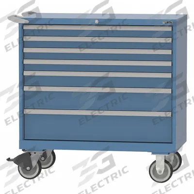 LISTA Modular Drawer Cabinet: 40 1/4 in x 22 1/2 in x 43 1/4 in, 7 Drawers, Tubular - Lista Mobile Modular Drawer Cabinets