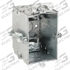 RACO Electrical Box: Steel, Steel Material & Nominal Size, 1 Gangs, 2 1/2 in Box Dp, 2 5/8 in Box Wd (MPN 523). Key specifications — Brand: RACO; Bracket Style: Without Bracket; Clamp Style: KO.