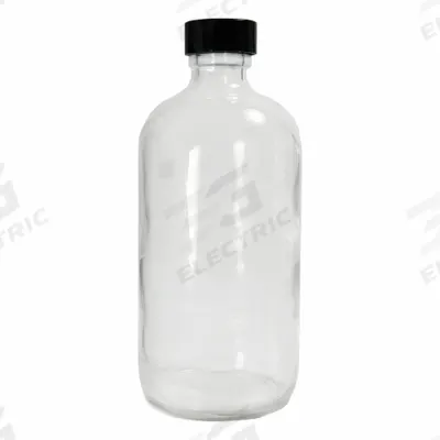 QORPAK Bottle: 960 mL, Amber, 33-400, Phenolic, 20, PolyCone - Safety Coated Narrow Mouth Round Glass Lab Bottles