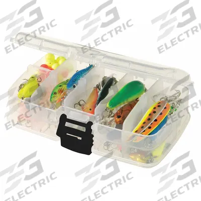PLANO MOLDING Compartment Box: 6 1/4 in x 3 7/8 in x 2 in, Clear, 20 Compartments - Small Parts Compartmented Boxes with Adjustable Dividers