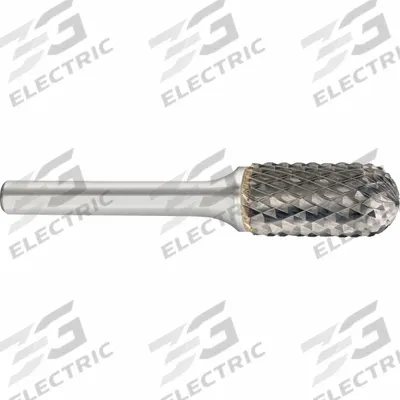 SGS PRO Carbide Bur: Ball-Nosed Cylinder, SC-5, Double Cut, 1/2" x 1" Head - Double-Cut Ball-Nosed Cylinder Burs