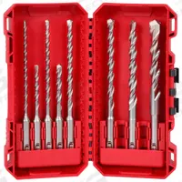 MILWAUKEE Rotary Hammer Drill Bit Set: 7 5/8 in Overall Lg, 13/32 in Shank Dia, 8 Drill Bits (MPN 48-20-7673). Key specifications — attr277146: MILWAUKEE.
