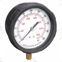 APPROVED VENDOR Industrial Pressure Gauge: Black, 0 psi 400 psi, 4 in Dial, 1/4 in NPT Male, Bottom (MPN 4EFF9). Key specifications — Brand: APPROVED VENDOR; Case Color: Black; Accuracy: ±2-1-2%; Pressure Range: 0 psi 400 psi; Gauge Wetted Parts: Brass / Bronze.