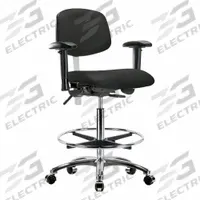 Cleanroom Task Chair: Vinyl, Arms Included, Ht Range 26 1/4 in to 36 in, 18 1/2 in Seat Wd, Adj (MPN BR-NCR-VHBCH-CR-T1-A1-CF-CC-8540). Key specifications — Foot Support: Yes; Back Tilt Backward: 13.5°; Back Tilt Forward: 10.5°; Base Material: Aluminum; Brand: APPROVED VENDOR; Product Type: Cleanroom Task Chair; Cleanroom Class: ISO 5; ESD-Safe: Not ESD Safe.