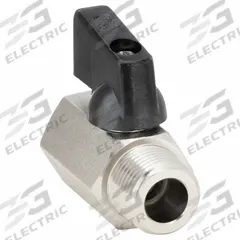 APPROVED VENDOR Manual Two-Way Ball Valve: 3/8 in, Nickel-Plated Brass, Straight, MNPT x FNPT, Wedge (MPN G-DCMV-38). Key specifications — Brand: APPROVED VENDOR; Handle: Wedge.