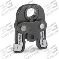 RIDGID Press Jaw: 3/4 in Pipe, Stainless Steel, For Viega MegaPress, Compact Tool Types (MPN 48438). Key specifications — attr518773: Jaws; attr518762: Stainless Steel; attr518771: Steel; attr518761: Viega MegaPress; attr518760: RIDGID.