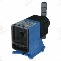 PULSATRON Chemical Metering Pump: Solenoid, 115V AC, 1/5 hp HP, PVC Head, CSPE/PTFE Diaphragm, 100:1 (MPN LVG5SA-VTSK-XXX). Key specifications — Brand: PULSATRON; Diaphragm Material: CSPE/PTFE; Reproducibility: ±2.0%; Nameplate Voltage: 115V AC; Check Ball Material: 316 SS; Fitting Material: PVC; Seal Material: PTFE.