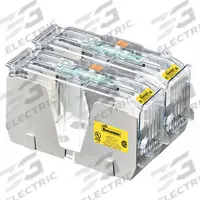 BUSSMANN Fuse Block: Open Block Design, 2 Pole, 600 V AC, Box Lug, Non-Indicating (MPN JM60400-2CR). Key specifications — Brand: BUSSMANN.