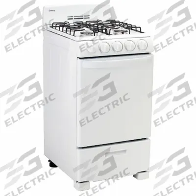 DANBY Free Standing Gas Range: White, Natural Gas, 4 Burners - Oven Ranges
