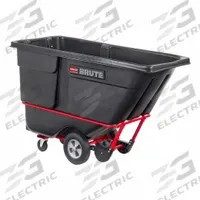 RUBBERMAID COMMERCIAL PRODUCTS Tilt Truck: 27 cu ft, 1,250 lb, (2) Axle-Mounted/(2) Swivel, Black (MPN FG131500BLA). Key specifications — Color: Black; Brand: RUBBERMAID COMMERCIAL PRODUCTS; Caster/Wheel Configuration: (2) Swivel.