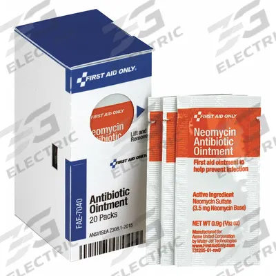 FIRST AID ONLY Topical Antibiotic Ointment: Ointment, Neomycin Sulfate, 0.9 g Size - Antibiotic Ointments & Creams