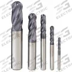 APPROVED VENDOR End Mill Set: Ball Nose, 5 Pc, Carbide, AlTiN Coated, 4 Flute, 1/8" to 1/2" Mill Dia (MPN 223-888882)
