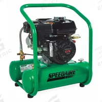 SPEEDAIRE Portable Gas Air Compressor: 1 Stage, 4 hp Engine, Honda, 4.6 cfm @ 90 psi, 5 gal Air Tank (MPN AC1-HH04-05G). Key specifications — attr50858: Honda; attr50864: Recoil; attr50903: Twin; attr50844: SPEEDAIRE.