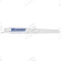 WESTWARD Reciprocating Saw Blade: 14 Teeth per Inch, 6 in Blade Lg, 1 mm Blade Thick, Bi-Metal, 5 PK (MPN 24A534). Key specifications — attr1109198: 14; attr1109200: Rigid for Straight Cuts; attr1109201: Straight; attr1109209: WESTWARD.